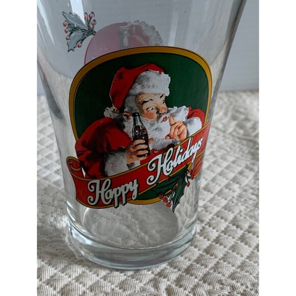 Vintage Happy Holidays Santa Coca Cola soda glass 1998 - Picture 8 of 11
